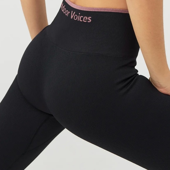 Outdoor Voices SeamlessRib 7/8 Legging Black Size XS - Picture 4 of 10